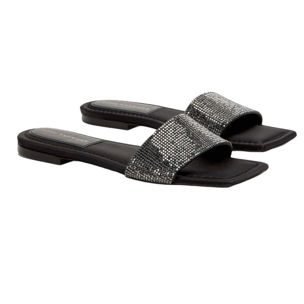 NIB! Good American Crystal Crush Shimmer Standout Slide Sandal - Size 7 - Picture 2 of 10